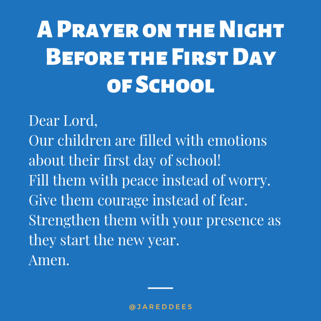 A Prayer on the Night Before School