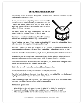 Little Drummer Boy Story Printable
